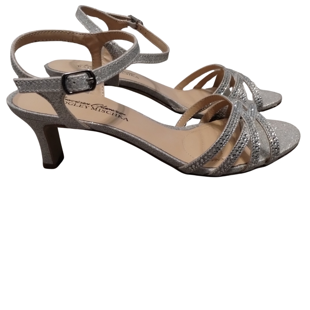 Badgley Mischka Bling Silver Sandals Women's Size 6.5